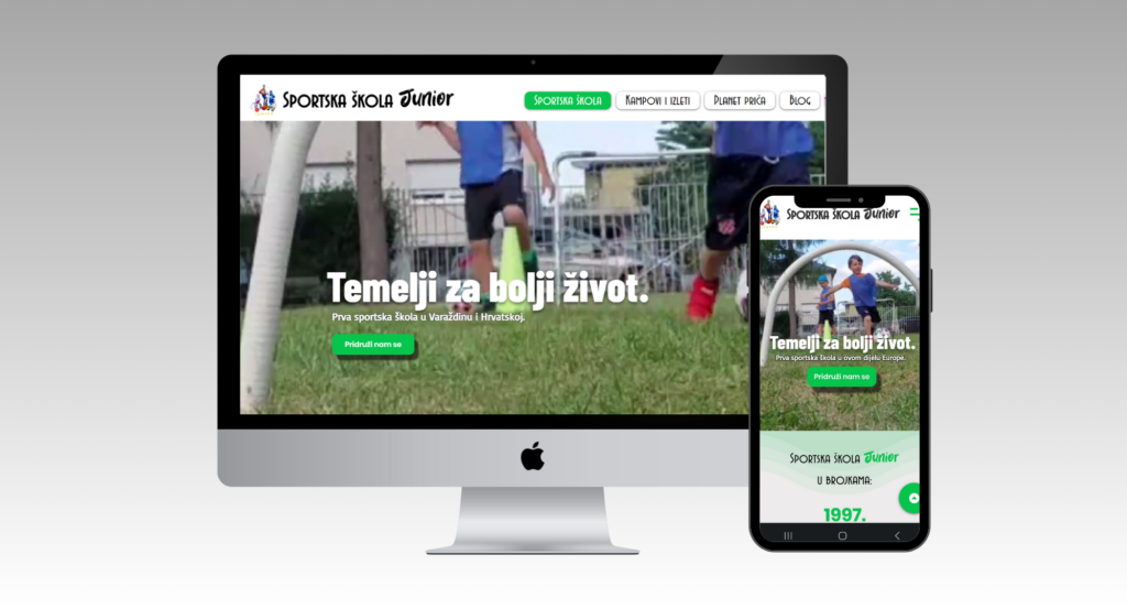 Izrada web stranice. Univerzalna športska škola Junior.