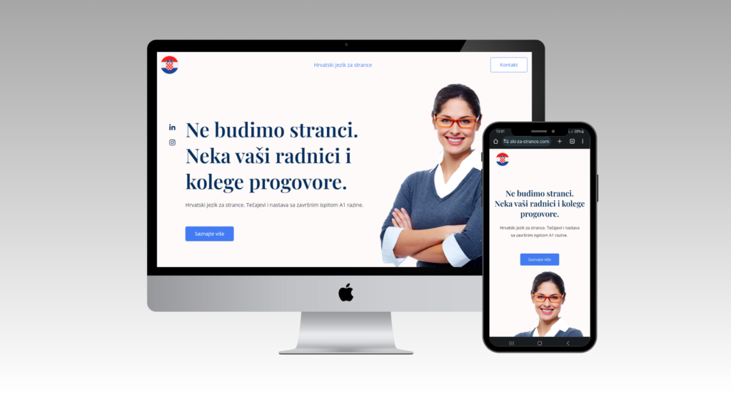 Izrada web stranice. Hrvatski za strance. Varaždin